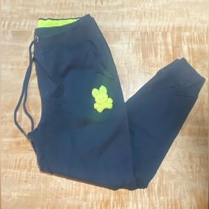 Psycho Bunny mens size S - small - navy blue joggers with bright bunny details
